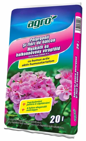 Muskátli és balkonnövény virágföld